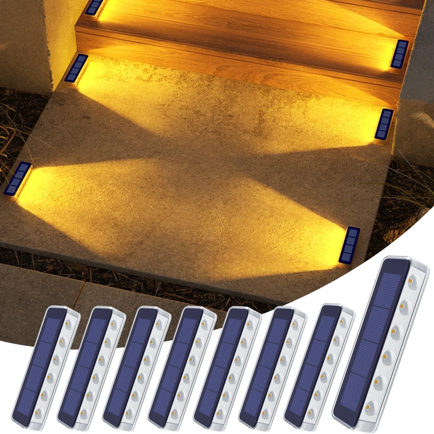 DetarZinLED Warm White Solar Step Lights 4 Pack: image 9