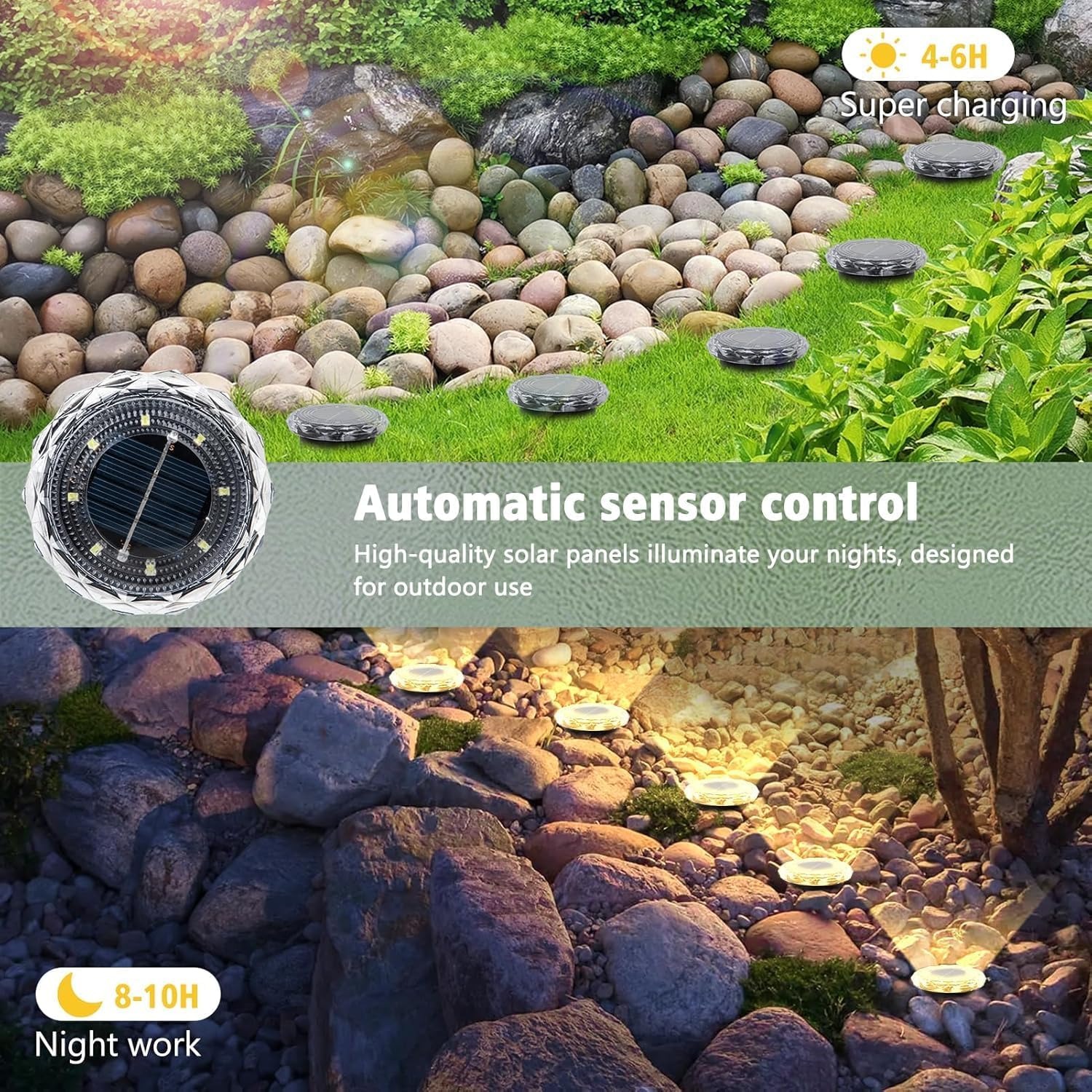Solar In-Ground Garden Light Set (8 Pack)