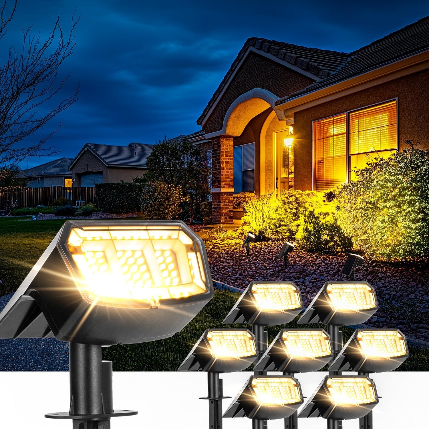 SyncGlow 63-LED Solar Spot Lights 6 Pack