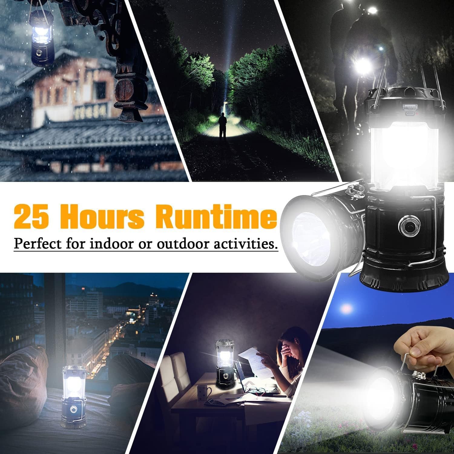 XTAUTO Solar Camping Lantern 4-Pack