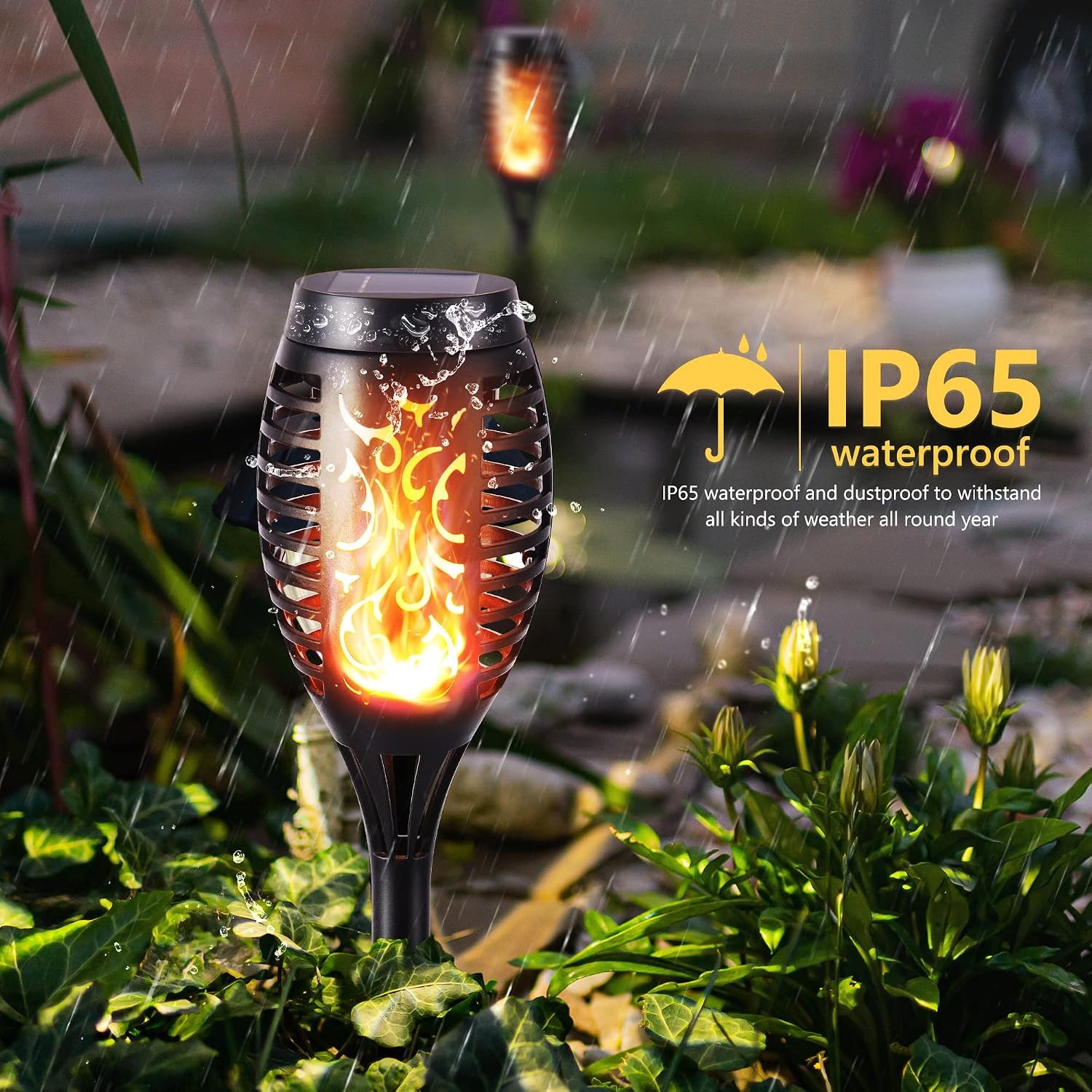 Toodour Solar Flame Torch Lights 12 Pack