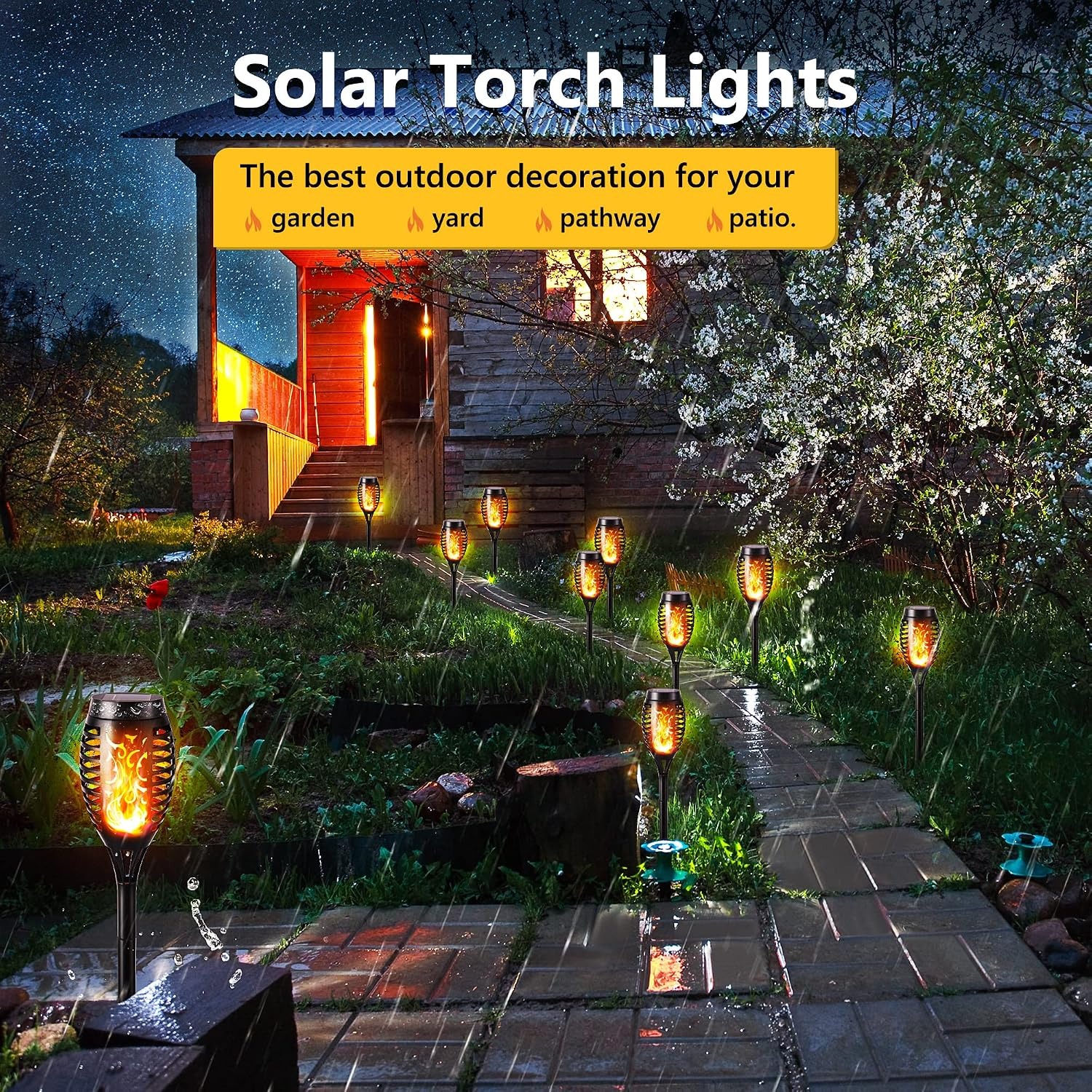 Toodour Solar Flame Torch Lights 12 Pack