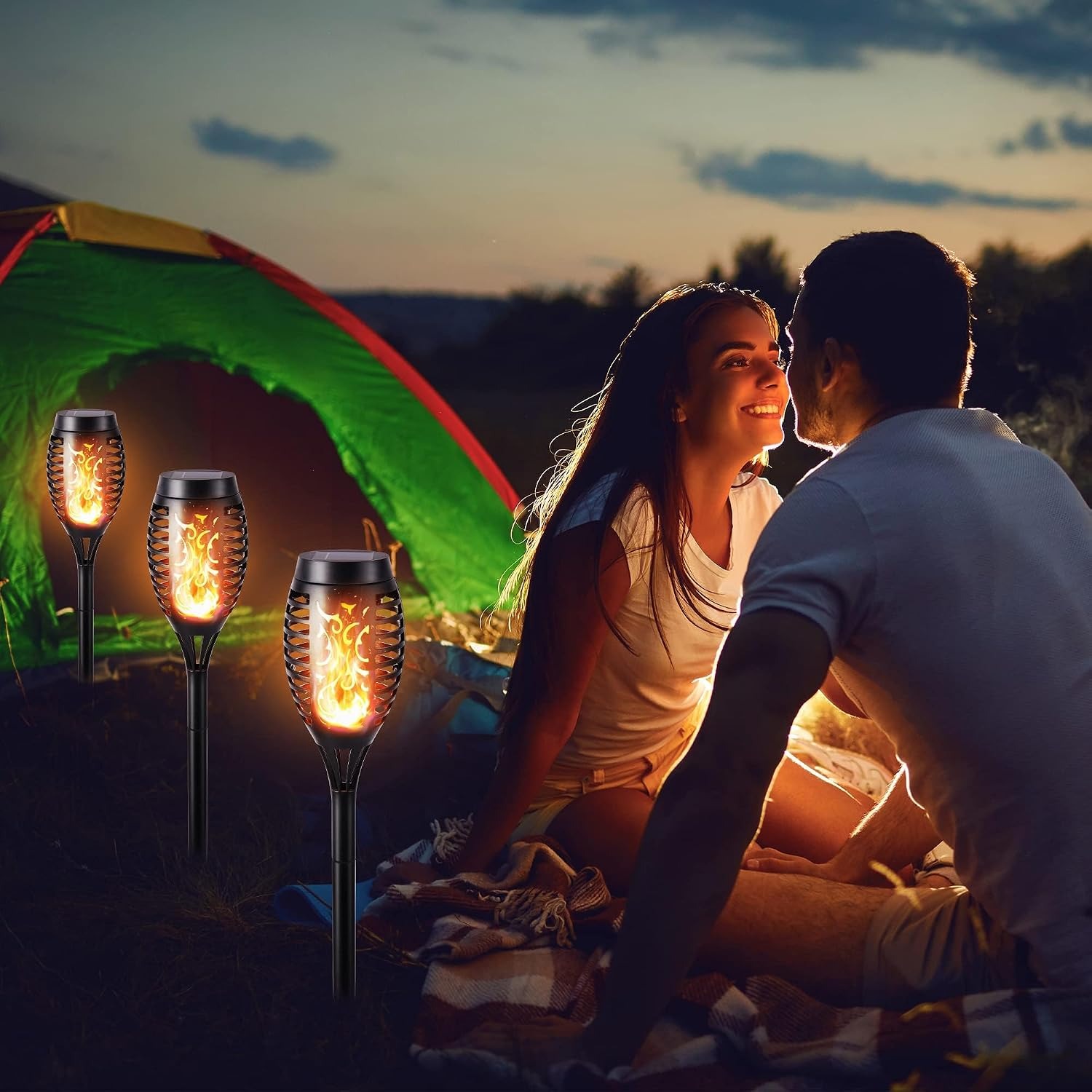Toodour Solar Flame Torch Lights 12 Pack