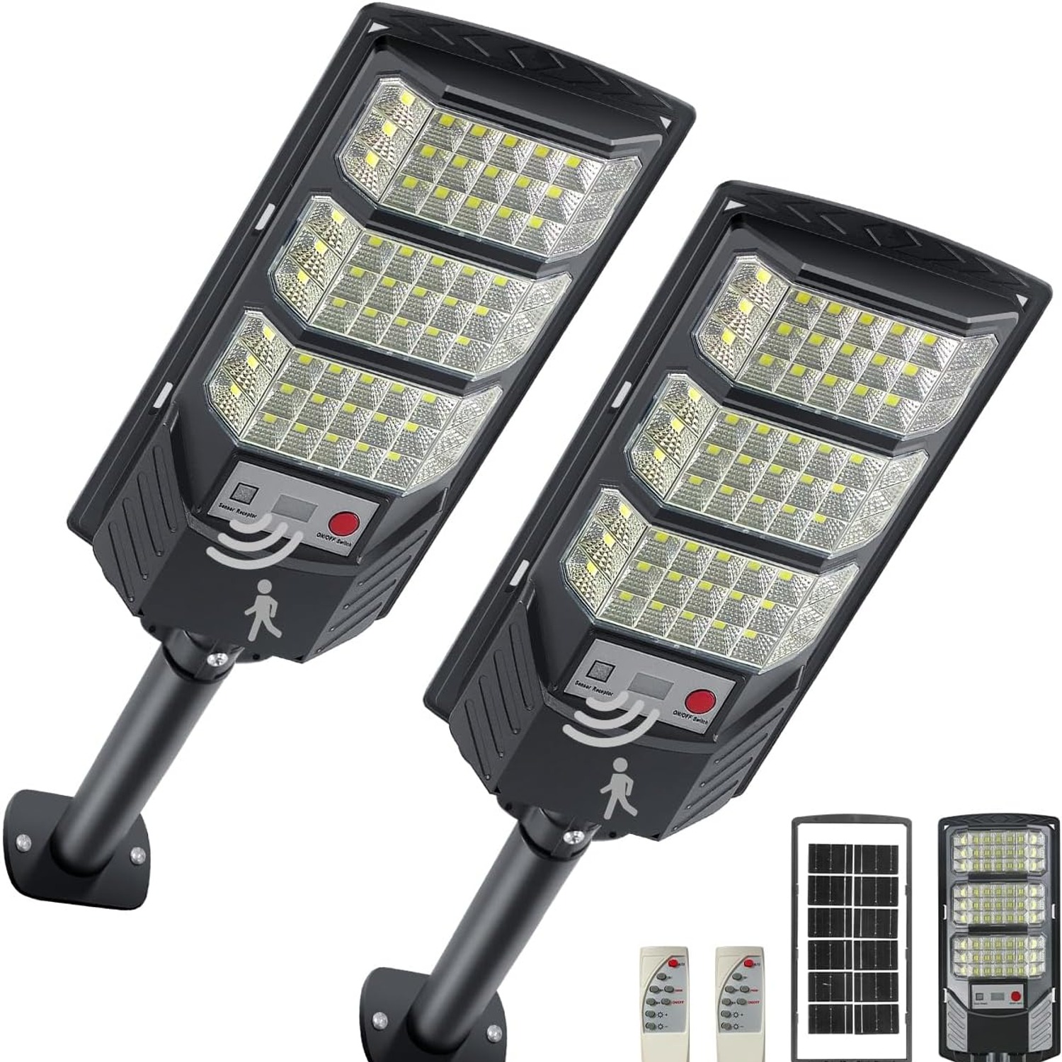 YACAISI Two-Pack Solar Street Light Set
