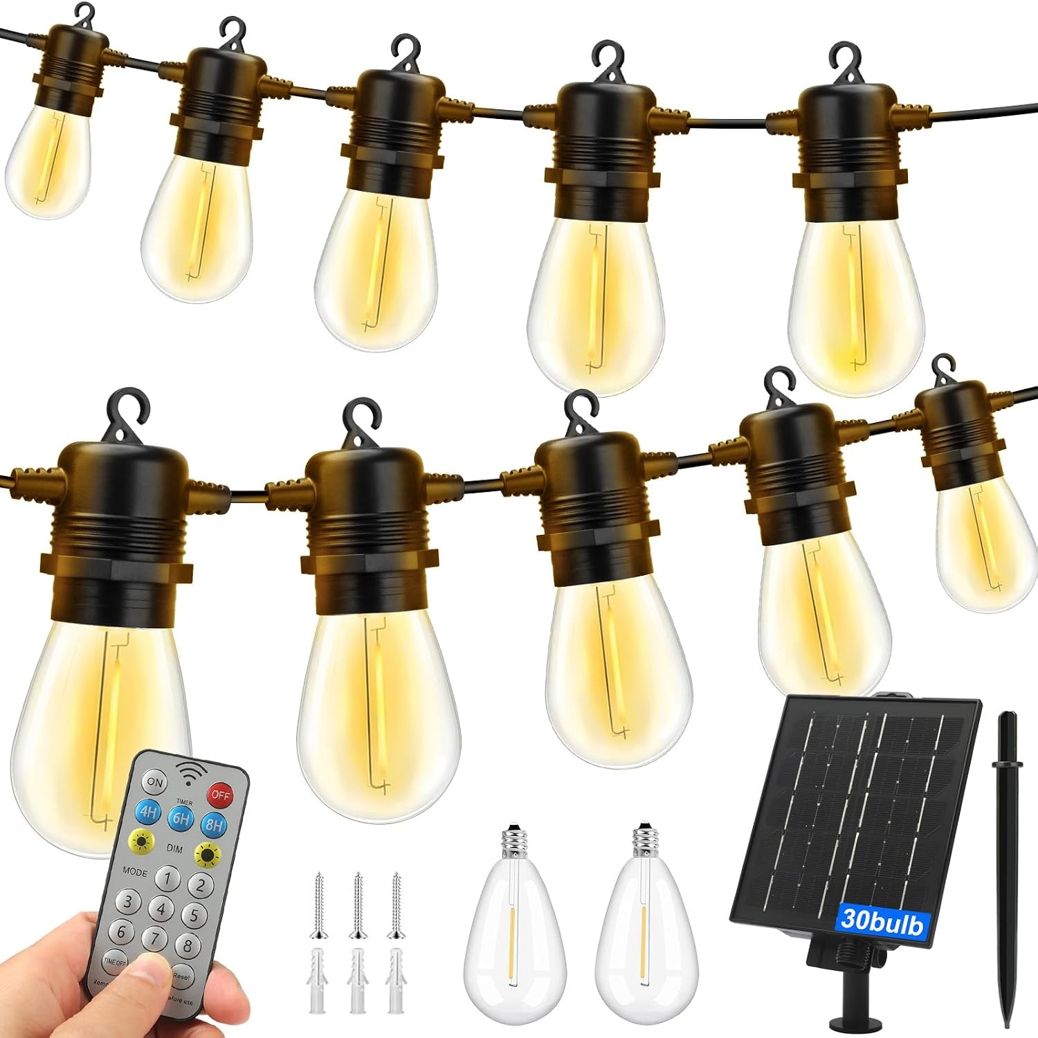 Roccar 30m Solar Festoon Lights