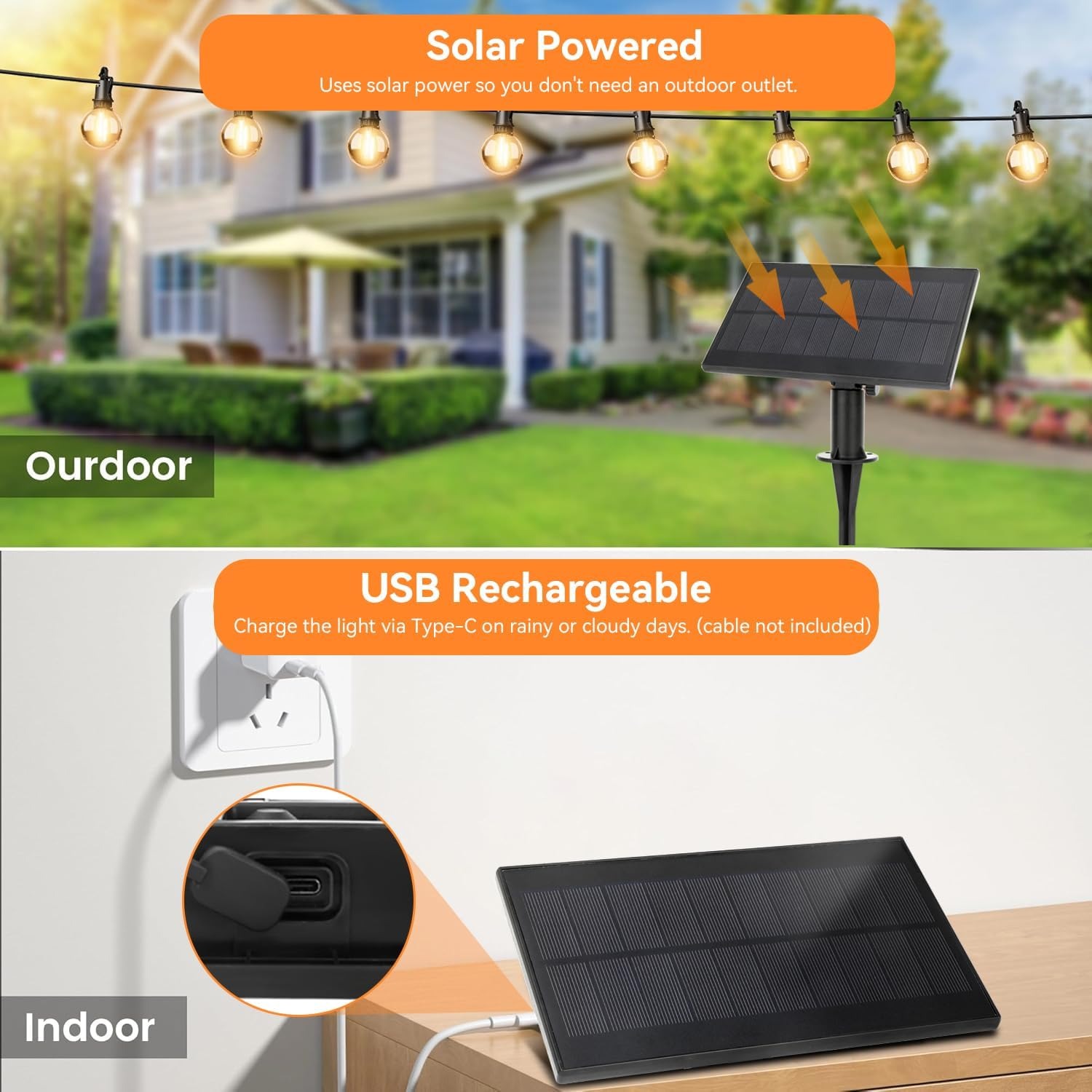 Roccar 30m Solar Festoon Lights